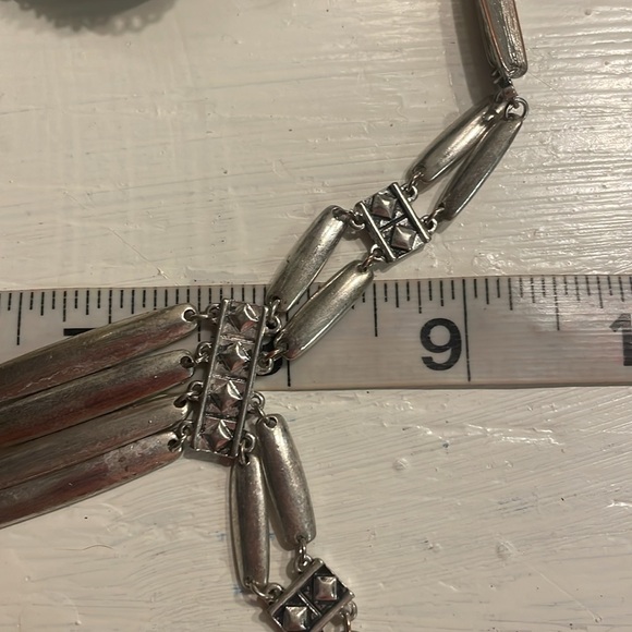 Vintage Forever 21 24” mixed metal silver tone tassel necklace w/3.5” extender - Picture 12 of 12